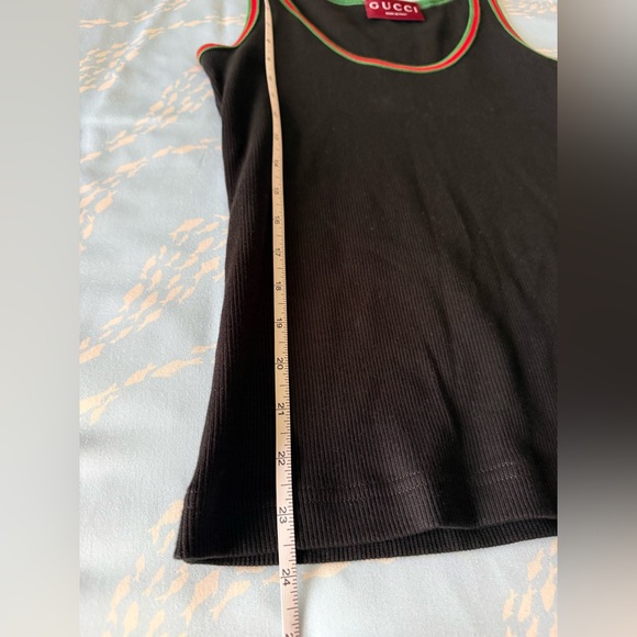 Gucci Black Tank Top with Green and Red Trim - Picture 5 of 5